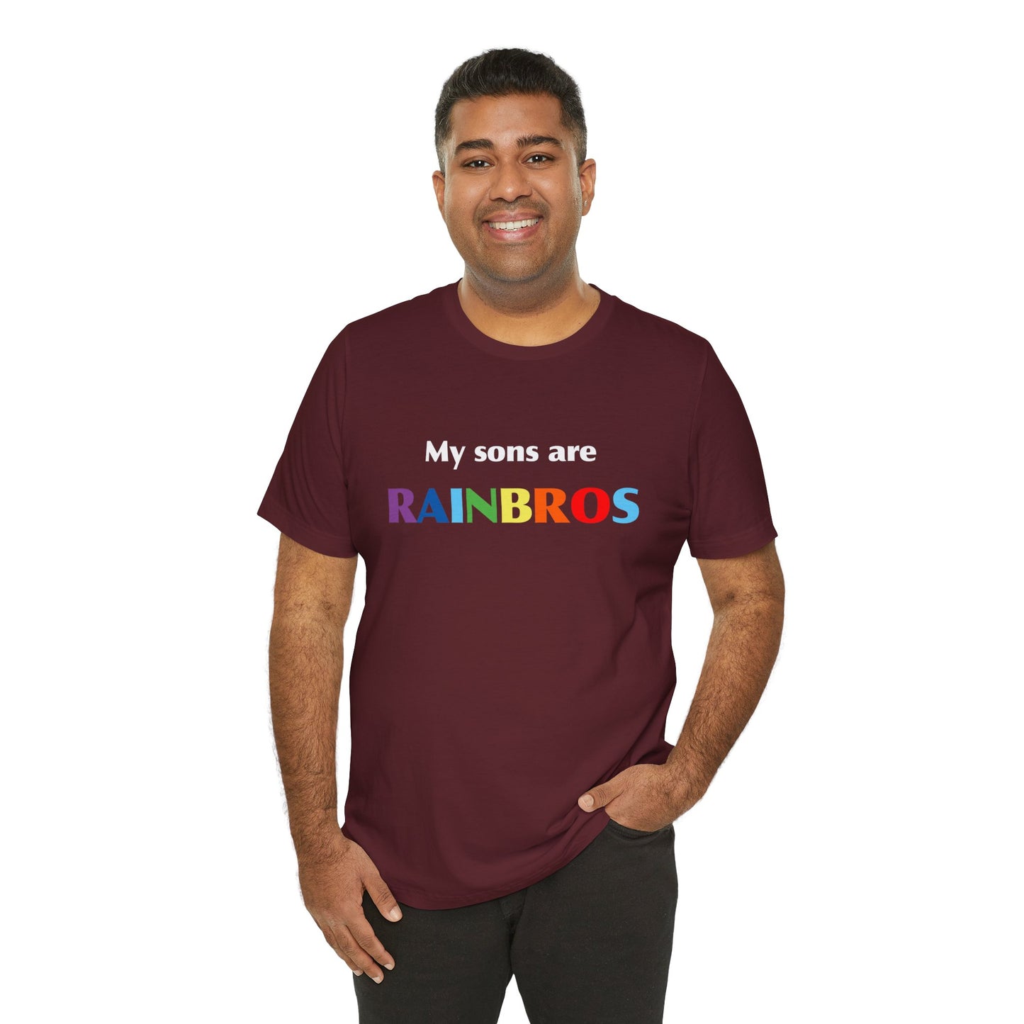 My Sons Are Rainbros Unisex Jersey T-Shirt - Colorful Pride Tee for Parents