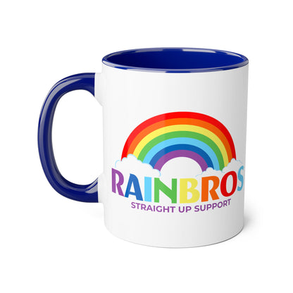 Rainbow Support Accent Mug - 11oz Colorful Coffee Cup for Pride & Friendship