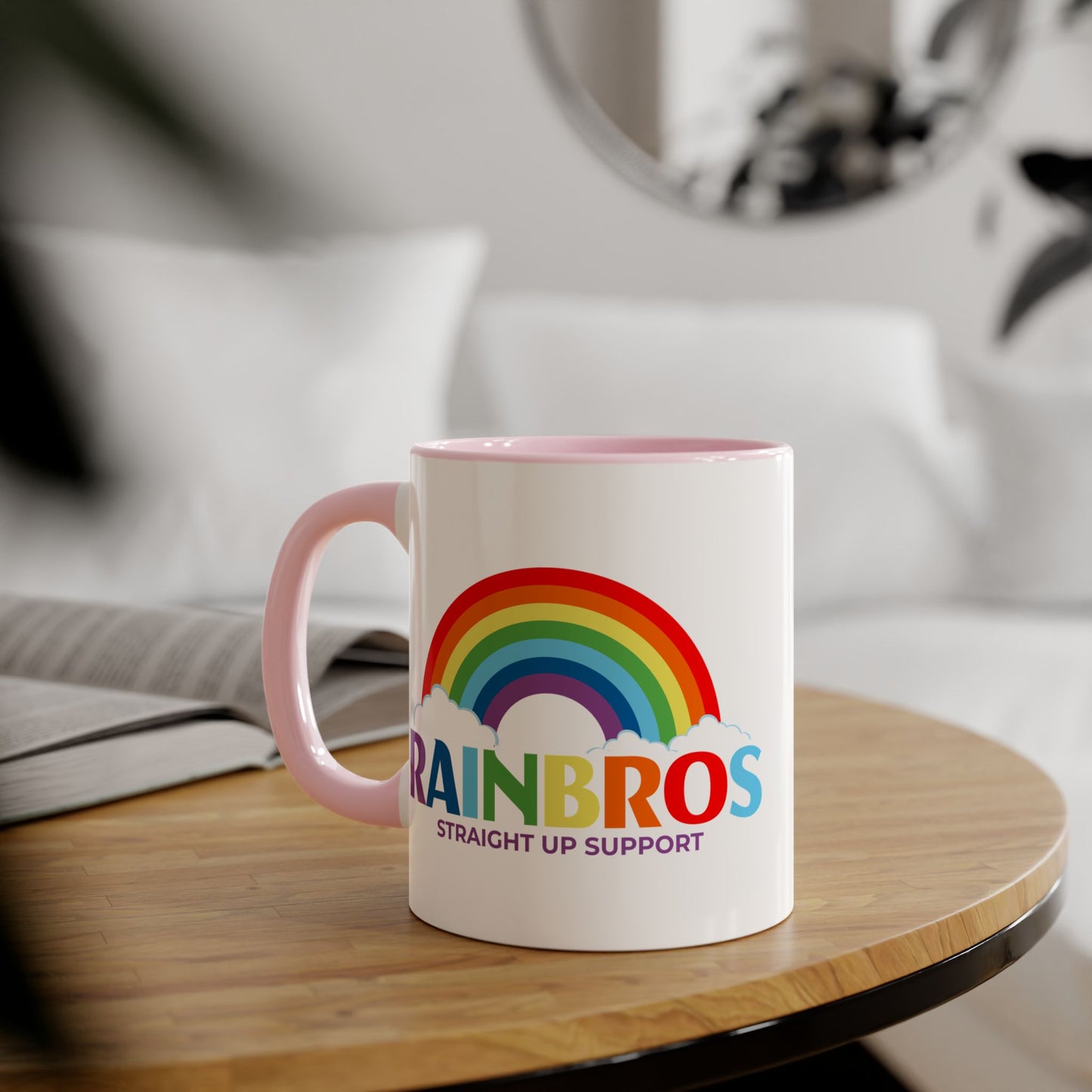 Rainbow Support Accent Mug - 11oz Colorful Coffee Cup for Pride & Friendship