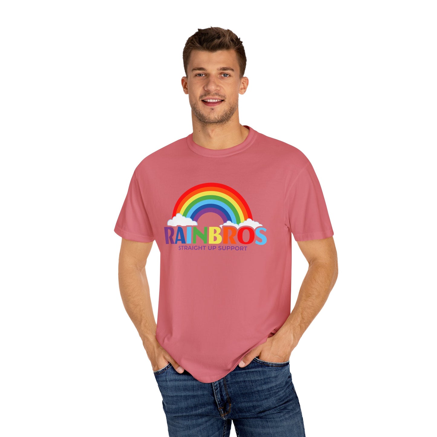 Garment-Dyed Rainbow Support T-Shirt - Unisex Pride Apparel