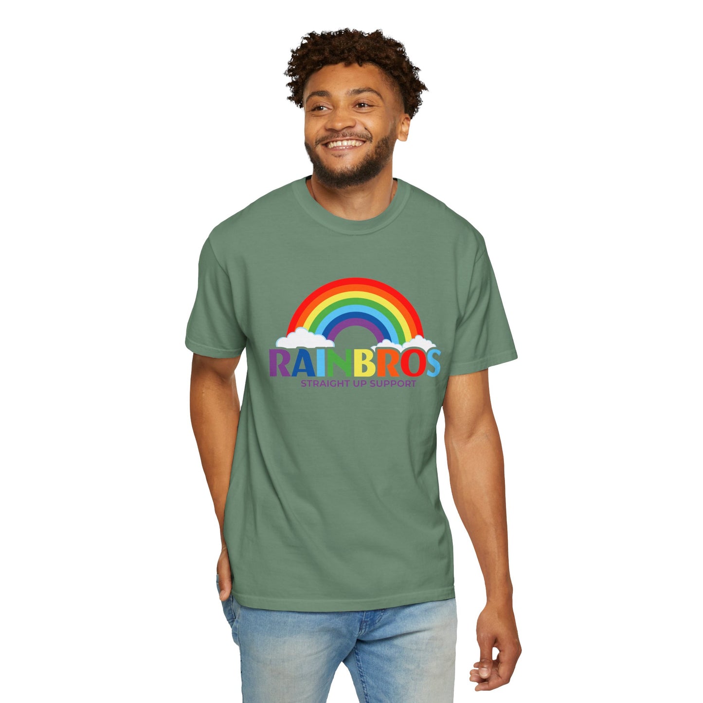 Garment-Dyed Rainbow Support T-Shirt - Unisex Pride Apparel