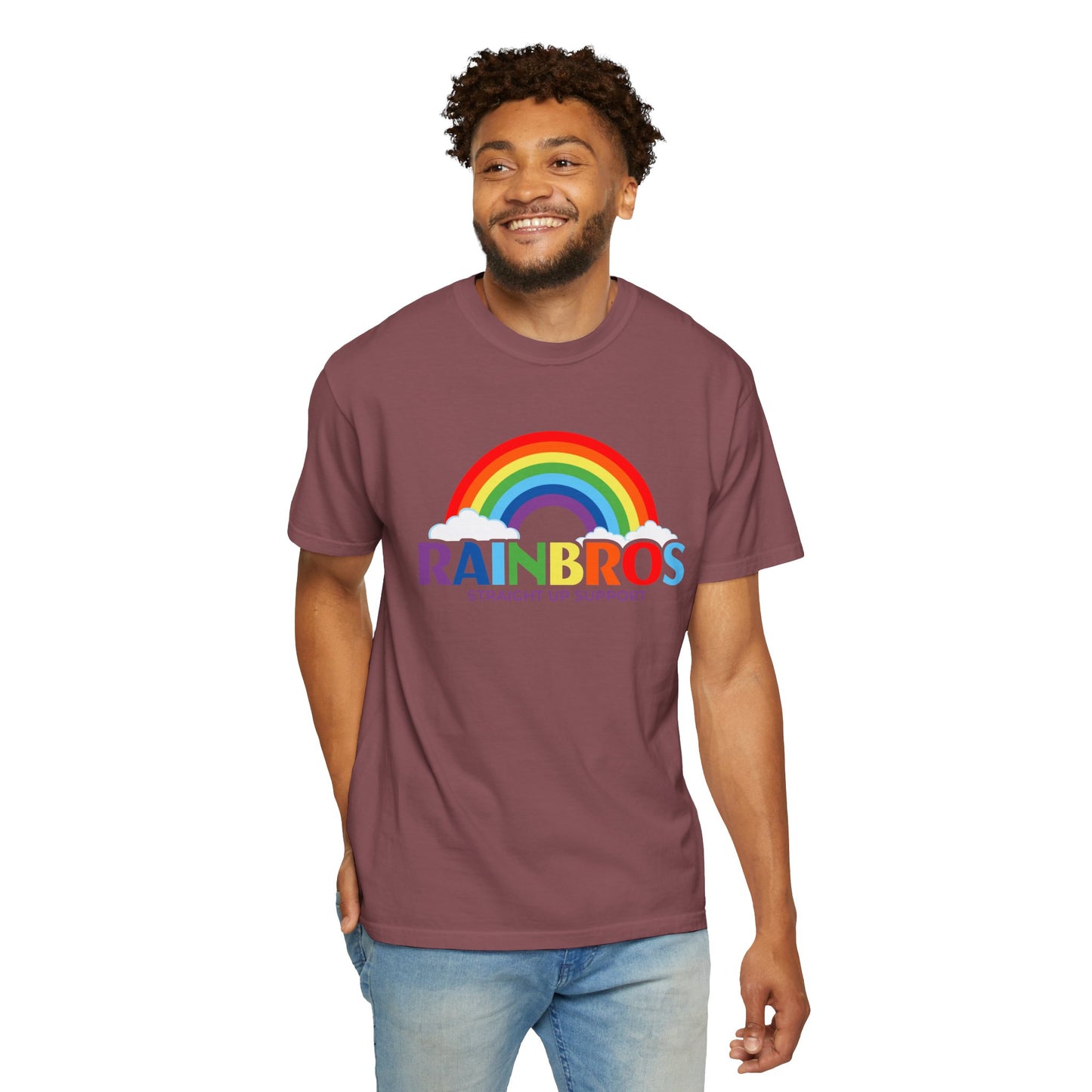 Garment-Dyed Rainbow Support T-Shirt - Unisex Pride Apparel