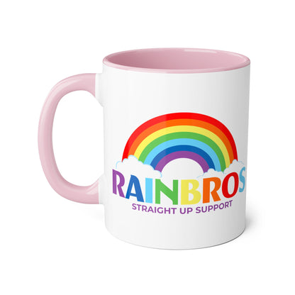 Rainbow Support Accent Mug - 11oz Colorful Coffee Cup for Pride & Friendship