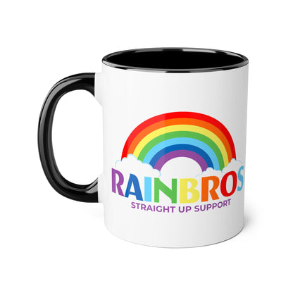 Rainbow Support Accent Mug - 11oz Colorful Coffee Cup for Pride & Friendship