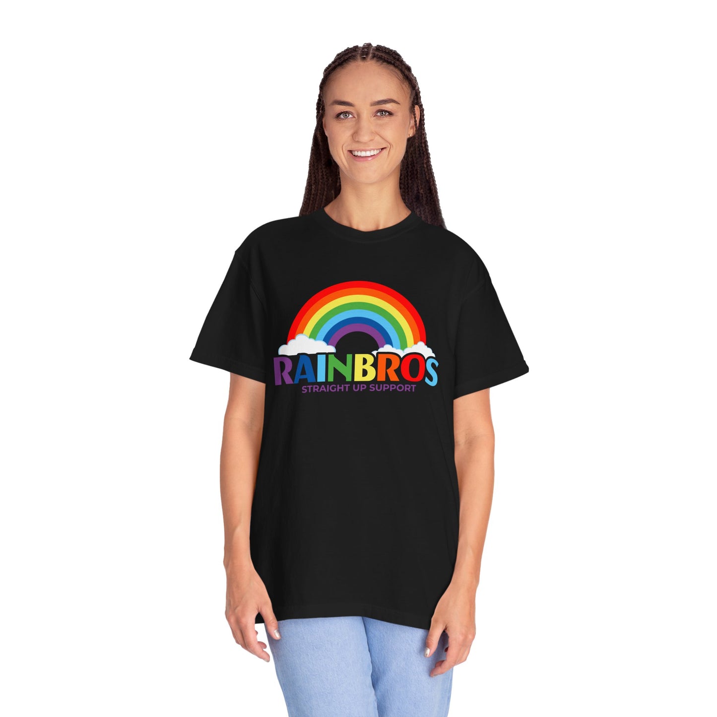 Garment-Dyed Rainbow Support T-Shirt - Unisex Pride Apparel