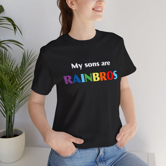 My Sons Are Rainbros Unisex Jersey T-Shirt - Colorful Pride Tee for Parents