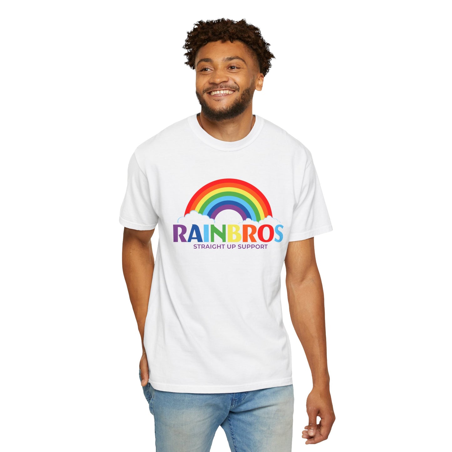 Garment-Dyed Rainbow Support T-Shirt - Unisex Pride Apparel