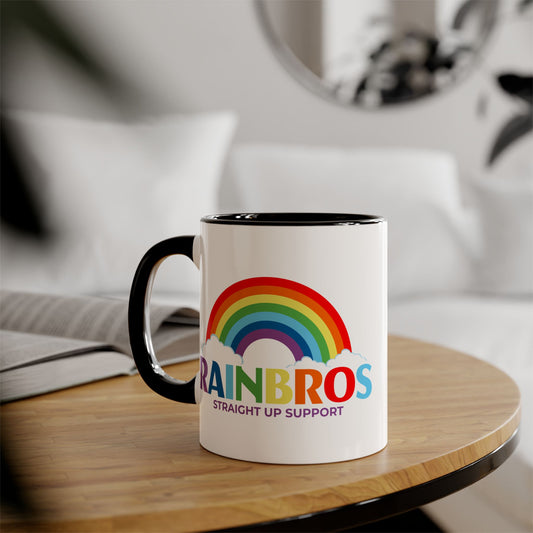 Rainbow Support Accent Mug - 11oz Colorful Coffee Cup for Pride & Friendship