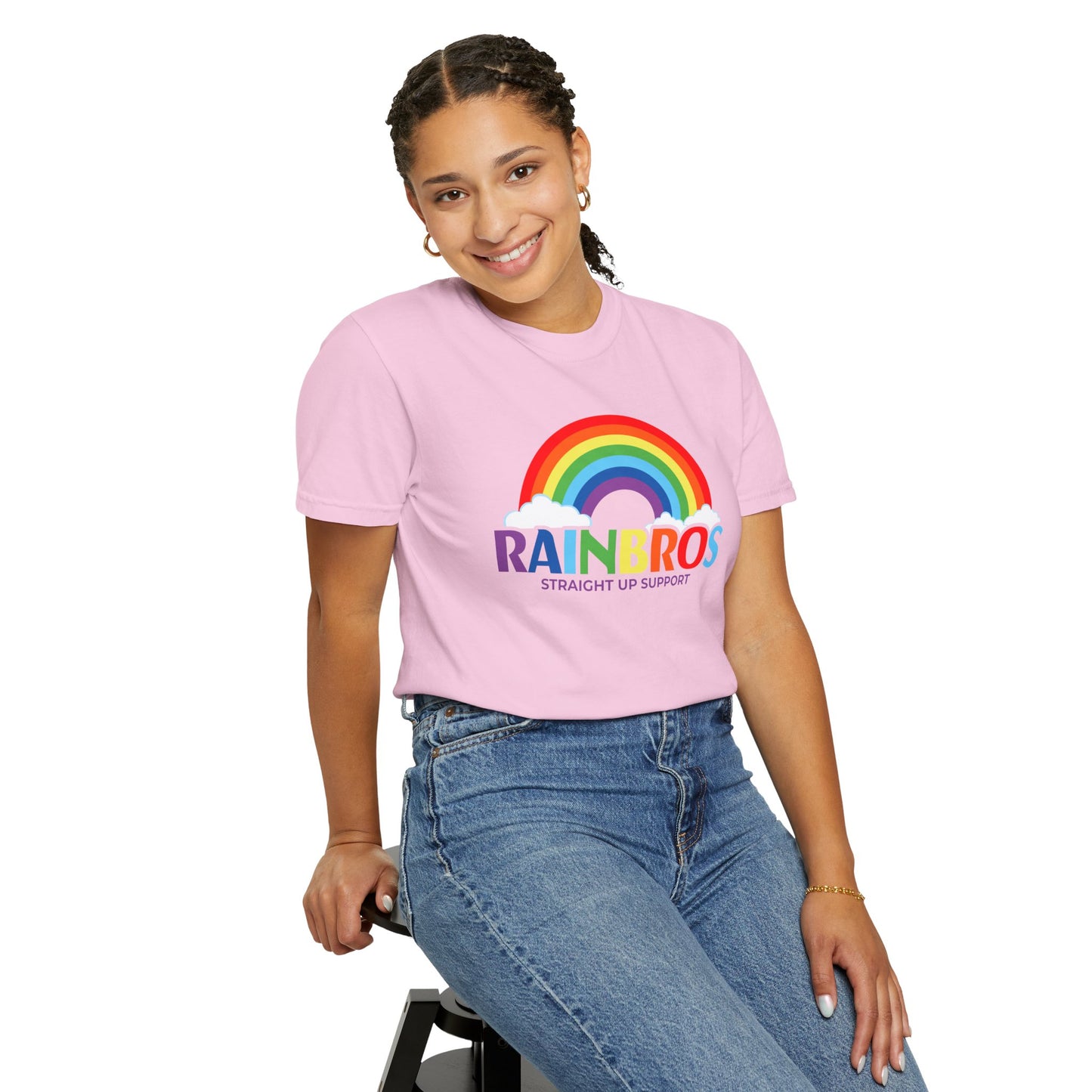 Garment-Dyed Rainbow Support T-Shirt - Unisex Pride Apparel